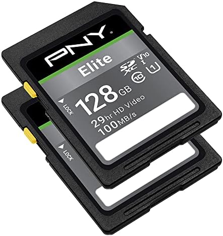 PNY 128GB Elite klase 10 U1 V10 SDXC Flash memorijska kartica 2-pakovanje - 100MB / s Pročitajte, klase