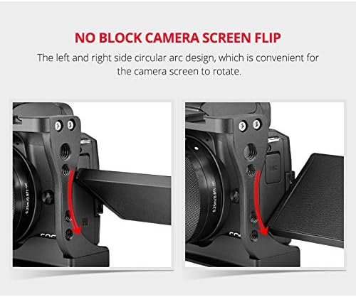 Aluminijski video kamera Stabilizator za kavez za Canon EOS M50 s gornjim ručicama MULTING 1/4 3/8 vijak