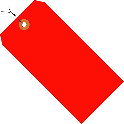 BOX USA BG12043C oznake za otpremu, unaprijed ožičene, 13 Pt, 4 1/4 x 2 1/8, fluorescentno Crvena