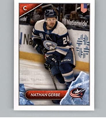 Naljepnice od 2021-22 189 Nathan Gerbe NM Columbus Blue Jackets NHL hokejaška naljepnica Trgovačka kartica