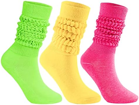 Zando 3 para Slouch čarapa za žene do koljena visoke čarape meke čizme cijevi Scrunch čarape 80s 90s Outfit