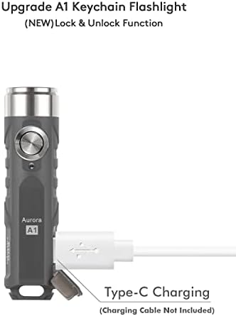Rovyvon Aurora A1 sa lampice za ključeve, USB-C punjiva max 650 visoki lumens super svijetli s EDC malom