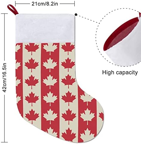 Kanadska javorna zastava Božićne čarape Viseće čarape Ispis Xmas Tree Kamin Dekoracije