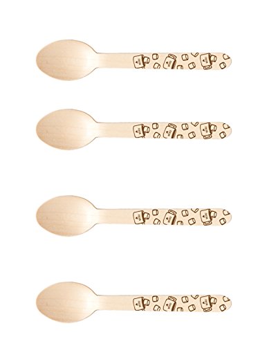 Perfect Stix-Sucre Shop Sucre Marshmallow Spoon - 36 drvenih kašika za jelo sa printom toplog kakaa, 0,1