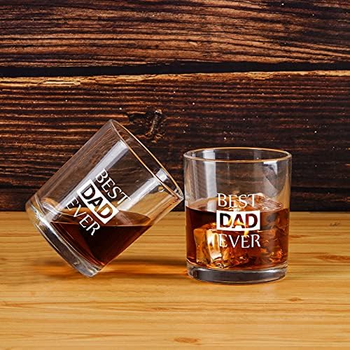 Modwnfy Fathers Day poklon za tatu, najbolji tata ikada Whisky Glass, oca 10 oz old Fashioned Glass, novost