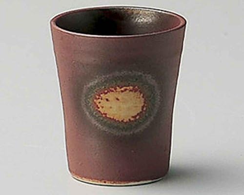 Siva puhanja 2.2 inča set od 2 mele šalice smeđe keramike napravljene u Japanu