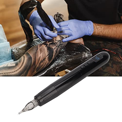Trajne šminke, bežična tetovaža olovka olovka 2 u 1 punjivi LED displej ploča Shader tetovaža sa kablom