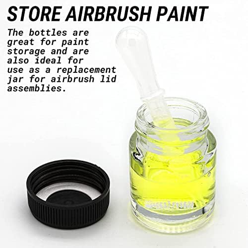 XDOVET Airbrush (pakovanje 12) prazno 3/4 unca staklene boce sa plastičnim poklopcima - zamjenske staklenke,