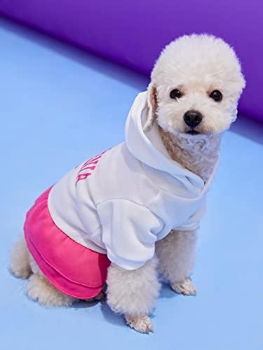 QWINEE Letter Graphic hooded dog Dress Soft Warm Breathable Sport Puppy Dresses trening planinarenje vanjska