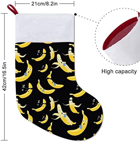 Smiješne banane sa naočalama Božić viseći čarape za čarape za Xmas Tree Kamin za odmor Kućni kućni dekor