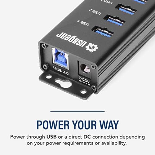 USBGear 7-Port USB 3.2 Gen 1 punjenje i SuperSpeed montažni Data Hub