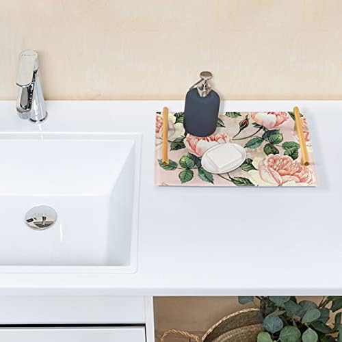 Vanity ladica, retro akvarel cvijeće leptiri kupaonica nakit posuda za kupatilo kupatilo za vaniranje organizator