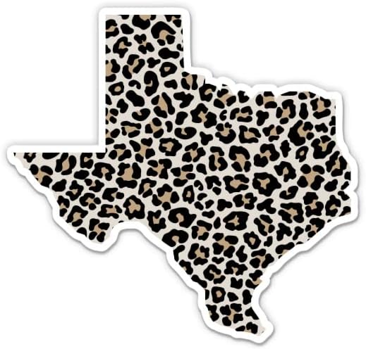 Texas slatka Leopard Print uzorak država oblik naljepnica-3& 34; laptop naljepnica-vodootporan vinil za