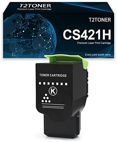 T2toner prerađen Cs421 1 pakovanje Crni kertridž sa visokim tonerom zamena za CS421 CS521 CS622 CX421 CX522