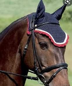Saddles World ručno izrađen heklani Muhavi veo sa ušima konjski šešir