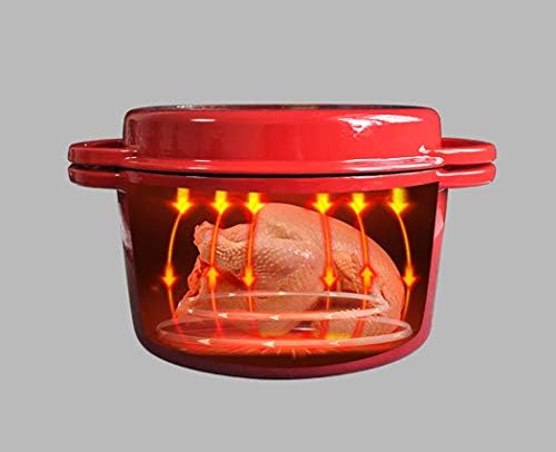 22cm crveni emajl lonac, višenamjenski lonac, lonac dvostruke namjene, tiganj, lonac za supu, plinski indukcijski