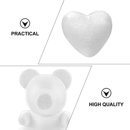 Imikeya časnice 10pcs BEAR Oblik modeliranje polistirenih medvjeda Ljubav srčani plijesni bijela DIY zanatska