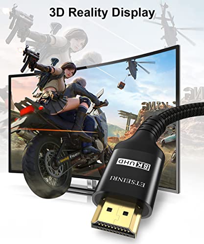 Etseinri 8K HDMI 2.1 Kabel 6,6ft, certificirani 48Gbps Ultra brzi HDMI kabl 10k 8k60Hz, 4k120Hz Earc DTS: