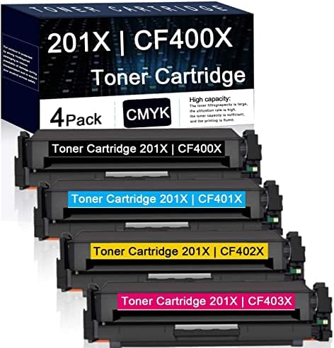 4 pakovanja 201x | CF400X CF401X Cf402x Cf403x kompatibilna zamjena tonera za HP Color Laserjet Pro M252dw,M252n štampač ; Pro MFP M277n, MFP M277dw, MFP M274n štampače.