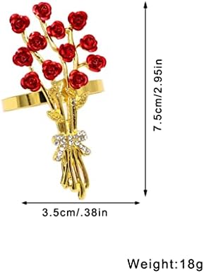 Xjjzs 6pcs Rose Cvjetni salveta prstenovi Pearl Cvjetni nosač salveta za večeru za zabave Vjenčanja