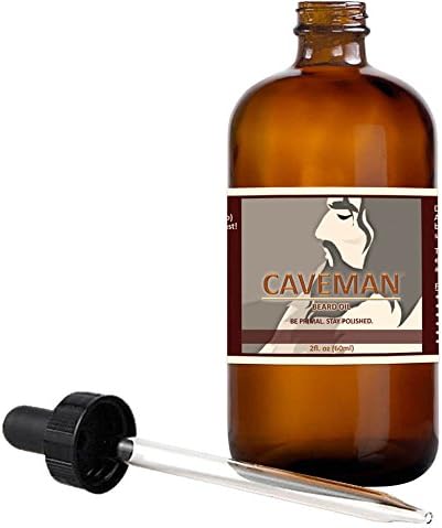 Caveman miris slobodno osjetljivo pećinsko ulje za bradu, ostavite u Regeneratoru, staklenoj bočici od 2oz