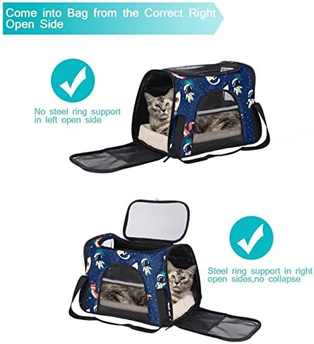 Airline odobrena torba za kućne ljubimce Universe Fox Cat Spacemen Meki prijenosni lagani putni nosač za