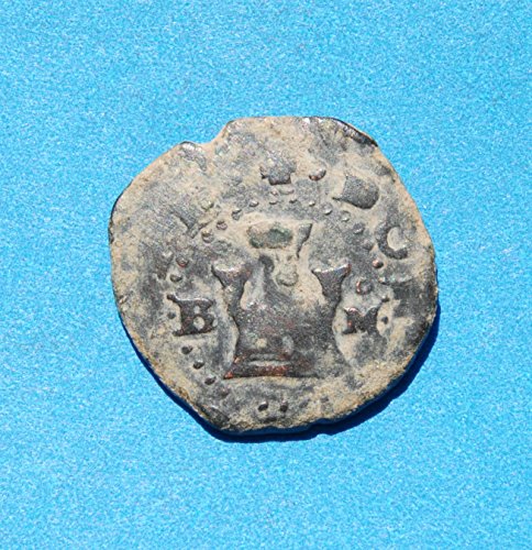 Španija Dvorac i Lion Colonial Karipska gusarska era Coin bakar Vrlo dobri detalji