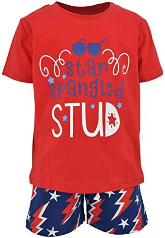 Jedinstveni dječački dječaci Star Spangled Patriotic 4. srpnja set kratkih hlača