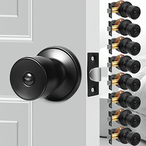 TanzFrosch 8 Pack Privacy Ručice vrata Matte Black Unutrašnja vrata Zaključavanje vrata bez ključa za spavaću