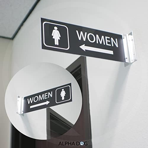 Hodnik koji projicira ženski toalet znak za poslovanje, strelica u desnoj strani, 4 H x 12 W, 1/8 Dvostrani