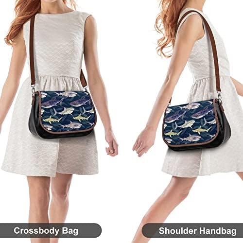 Shark and Whales kožne Crossbody torbe Moda tote torba preko ramena torbica novčanik za putnu kancelariju