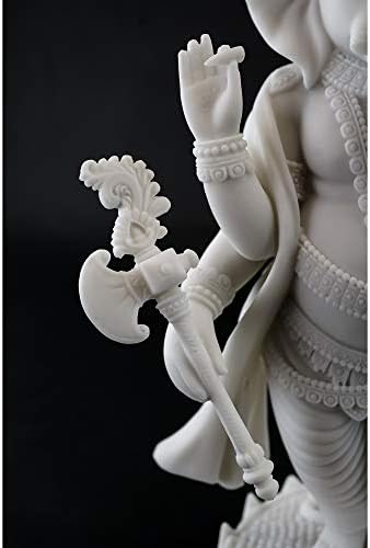 TOP kolekcija 7.5 H 4.75 Stajalište Ganesha u bijelom mramornim finišom - hinduistički lord of uspjeh skulptura