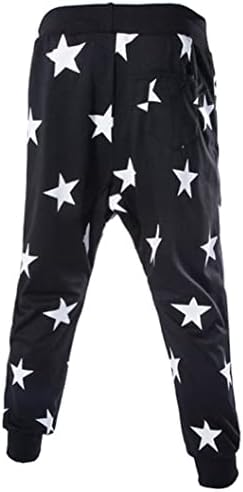 Jung Kook Mens Star Print Hip-hop hlače Ležerne prilike Joggers Dance Baggy Dukset
