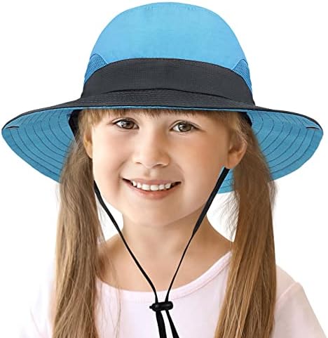 Dječji šešir UV zaštite ljetni kapu za plažu za djevojke Ponytail Wide Wide Brum Cap kantu