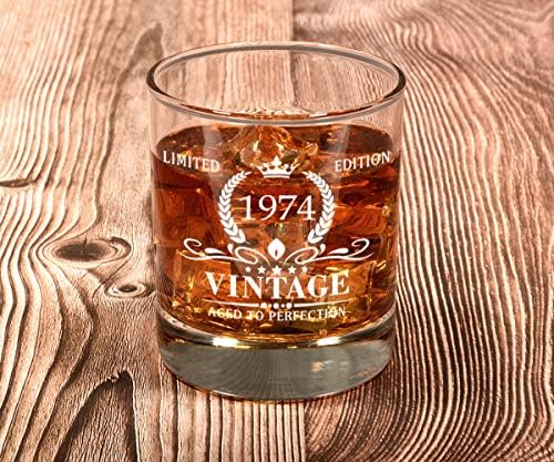 Triwol 1974 49. rođendanski pokloni za muškarce, Vintage Whisky Glass 49 rođendanski pokloni za tatu, sina,