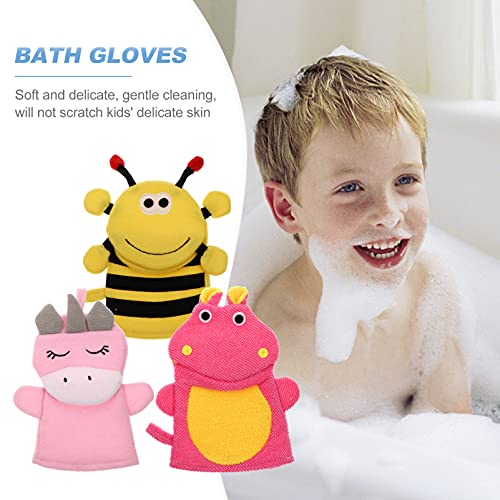 Beavorty Baby Wash Mitt Kids Bath spužva Mitt Slatka životinja Lutkarska rukavica rukavice Loofah tuš za
