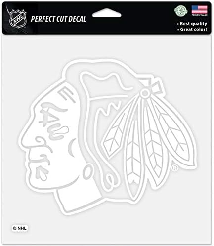 WINCRAFT NHL Zvanični Chicago Blackhawks 8 '' x 8 '' Bijela savršena rezana naljepnica
