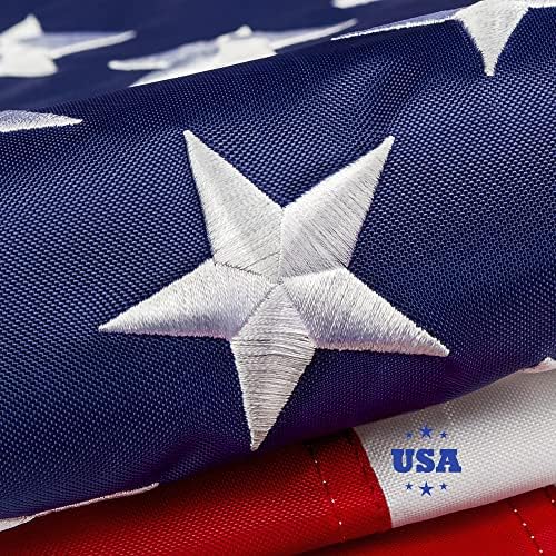 The Top 4x6 FT američka zastava za izvana, Deluxe Made USA Flag, najduže, teška najlona, ​​vezene zvijezde,