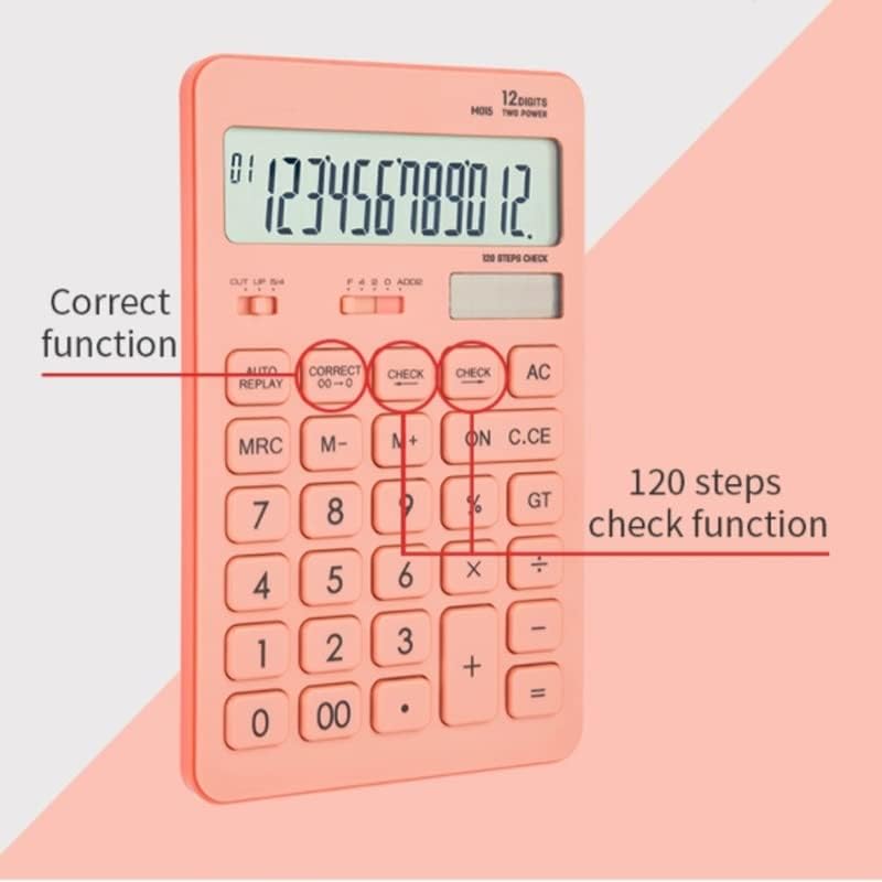 MJWDP kalkulator plastike-12 cifara 120 koraka Provjerite bateriju i solarni dvostruki ekran (boja: b, veličina