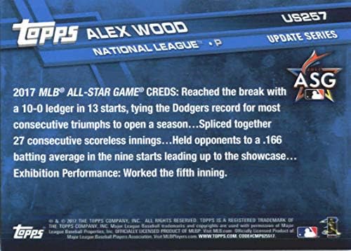 2017 Ažuriraj serija US257 Alex Wood Los Angeles Dodgers Baseball All Star Card