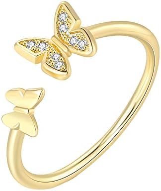 Vintage prstenje za žene slatki minimalistički leptir dizajn prsten delikatan nakit pokloni za žene