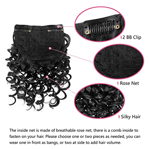 Allyreetress kovrčave šiške za crne žene kratke Afro Kinky Curly Bangs Sintetička kovrčava kosa šiške ukosnice
