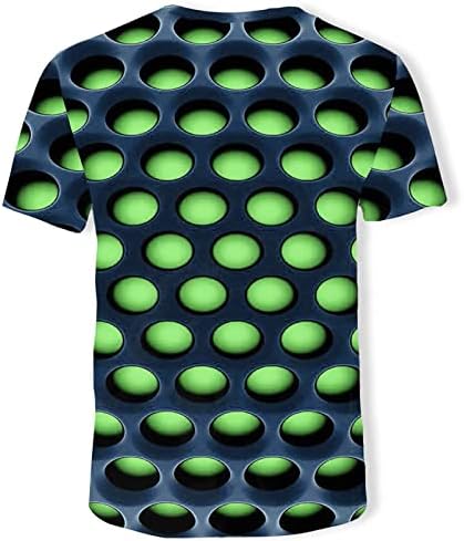 HDDK MENS NOVELTI T-majice Ljetne kratke hlače rukave Crew Crt Tee 3D Cool Graphic Print Slim Fit Youth