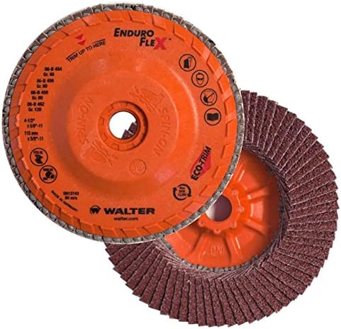 WALTER 06B458 4-1 / 2x5 / 8-11 Enduro-Flex Spin-on Flap diskovi sa ekološkim podlogom 80 Grit Tip 27S, 10