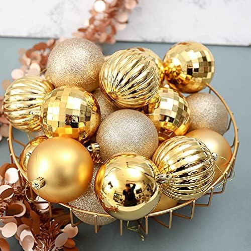 Božić Balls Ornament-34-Paket Sortirano Shatterproof Bundeva Oblik Ukrasi Set, Sequin Mat Dekorativni Baubles