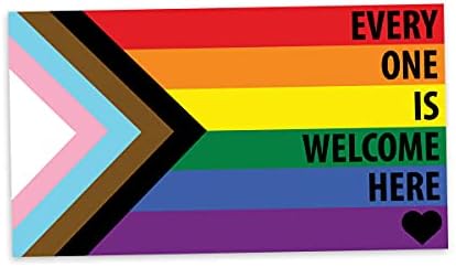 Primjenjivo Pun svaki je dobrodošao ovdje Progress Pride Zastava LGBTQ Poc Transgender zastava - Naljepnica
