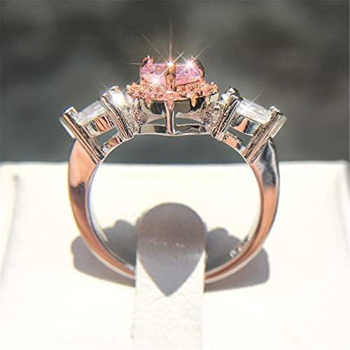 2023 Nova ružičasta breskvarska kandža Postavite cirkon novitetni prsten za prsten za vodu dijamantski ženski prsten hladan nakit