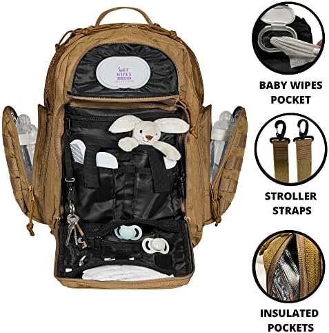 Phil & Jack Tata Bager Back Raksak, Badska torba za bebe sa presvlačenjem stanice, taktički vojni stil,