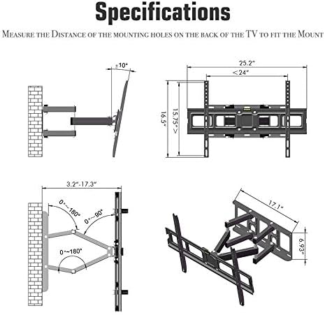 Ugaoni zidni nosač za TV od nerđajućeg čelika za većinu ravnih zakrivljenih televizora od 32-70 inča, nosač