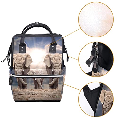 Životinje Afrički slon pelena tote torbe mumije ruksak veliki kapacitet pelena torba za staračku torbu za